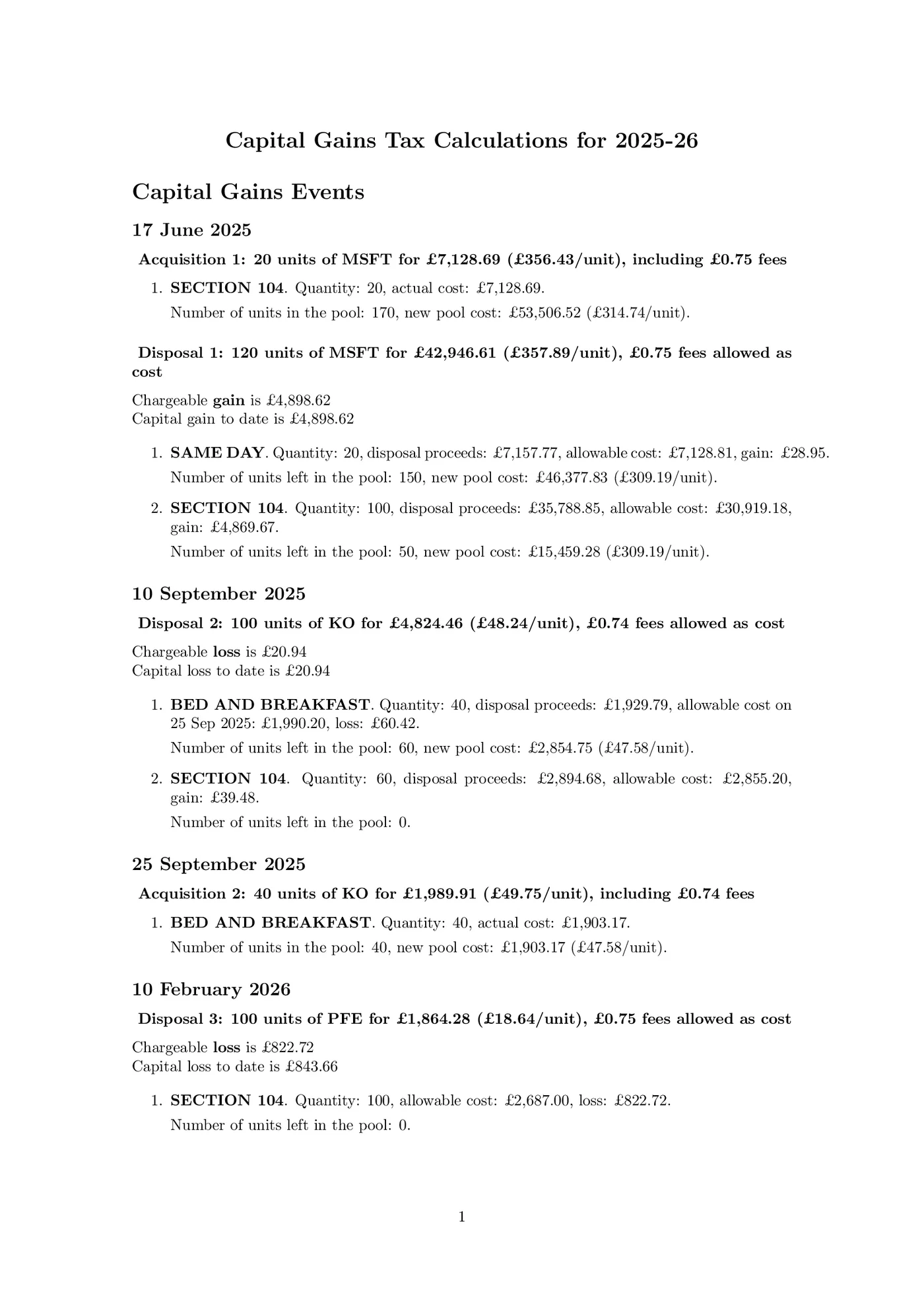 Example report, page 1